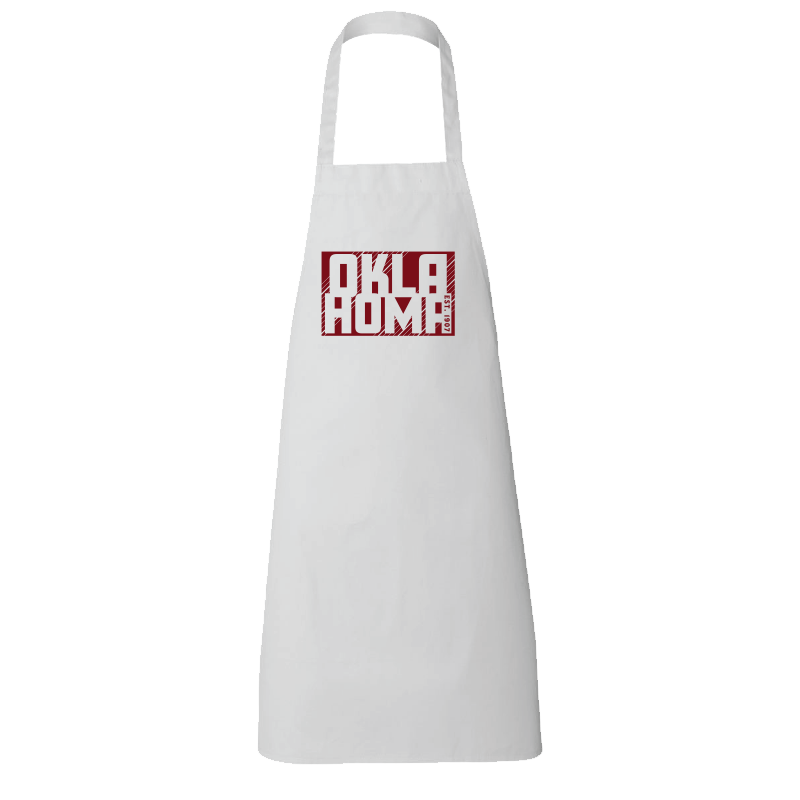 White apron featuring the text "Oklahoma Est. 1907."